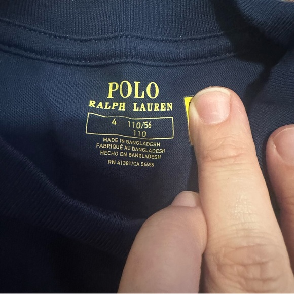 Polo Ralph Lauren• Polo Bear Cotton Jersey Tee Boys Size 4 Navy - Picture 5 of 6